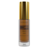 Bruine parfumfles met gouden dop van Oud 24 Hour Parfumolie - Karamat
